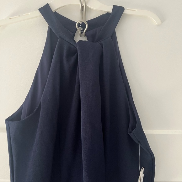 Julia Jordan Womens Halter Twist Neck Jumpsuit Navy 10 Pockets MSRP $138 NWT - Picture 5 of 14